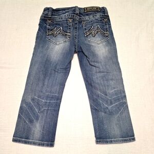 Girls Miss Me Blue Denim Capri Jeans Size 14 Blue